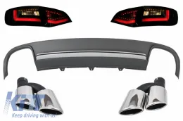 image-66-Stoßdiffusor Auspuff LED Rückleuchten für AUDI A4 B8 8K Pre Facelift Avant 08-11-