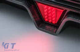 Stoßfänger LED Diffusor für BMW 5 G30 G31 Limo Touring 17-24 M5 Look Carbon-Einsätzen-image-6128484