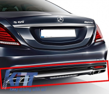 Stoßfïänger Diffusor für Mercedes S W222 2013+ Auspuff Schalldämpfer S65 Look-image-5995388