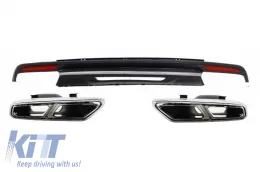 image-23-Stoßfïänger Diffusor für Mercedes S W222 2013+ Auspuff Schalldämpfer S65 Look