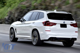 Stoßstange Diffusor Doppelauslass Endrohre für BMW X3 G01 2018-2020 M Look Glänzend schwarz-image-6076899