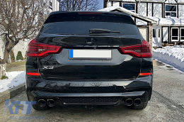 Stoßstange Diffusor Doppelauslass Endrohre für BMW X3 G01 2018-2020 M Look Glänzend schwarz-image-6098931