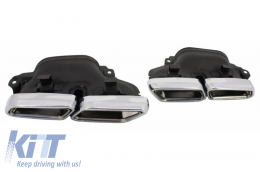 Stoßstange Diffusor Endrohre für Mercedes W212 S212 AMG Line MOPF 13-16 Schwarz-image-6006373
