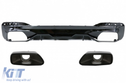 Stoßstange Diffusor für BMW 5er G30 G31 Auspuff 540 M Sport Look Square-image-6076136
