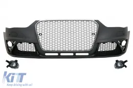 image-45-Stoßstange für Audi A4 B8 MOPF 2012-2015 RS4 Design Kühlergrill PDC SRA NBL