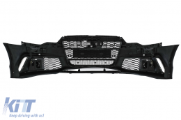 Stoßstange für Audi A6 C7 4G 2011-2015 Kühlergrill Wabengitter RS6 Design SRA PDC-image-6099399