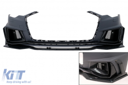 image-71-Stoßstange für Audi A6 C8 4K 2018-2022 RS6 Carbon Look Ornamente Spoilerlippensplitter