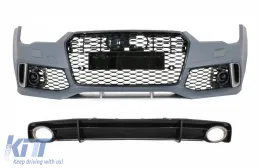 image-66-Stoßstange für Audi A7 4G Facelift 15-18 RS7 Nur S-Line Diffusor Auspuffspitzen