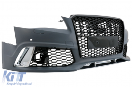 Stoßstange für Audi A8 D4 4H 10-13 Kühlergrill RS Look PDC SRA Dummy ACC Cover-image-6082745