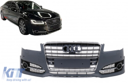 image-42-Stoßstange für Audi A8 D4 MOPF D4.5 2014-2017 Kühlergrill S8 Design