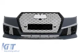 image-6-Stoßstange für Audi Q7 4M SUV 2015-2019 RS Design Kühlergrill Honeycomb SRA PDC