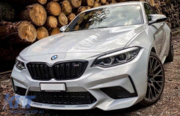 Stoßstange für BMW 2er F87 M2 2016-2020 Nierengitter Doppelstreifen M2C Look-image-6080362