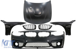 image-21-Stoßstange für BMW 4 F32 F33 F36 2013-2017 M4 Look Gitter Front-Kotflügel Motorhaube