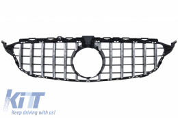 Stoßstange für Mercedes C205 14-18 C63 Look Gitter Heckspoiler Matt-schwarz-image-6064733