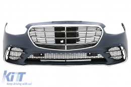 image-45-Stoßstange für Mercedes S W223 Limousine 20+ Sport Line Look Kühlergrill PDC