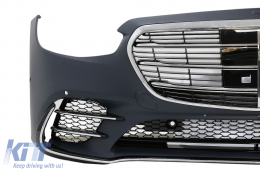 Stoßstange für Mercedes S W223 Limousine 20+ Sport Line Look Kühlergrill PDC-image-6096878