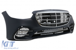 Stoßstange für Mercedes S W223 Limousine 20+ Sport Line Look Kühlergrill PDC-image-6096880