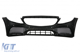 Stoßstange für Mercedes W205 S205 AMG Line 14-20 Gitter Diffusor Tipps C63S Look-image-6064659