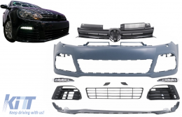Stoßstange für VW Golf 6 Mk6 VI 08-13 Look LED TFL Nebelscheinwerfer Kühlergrill-image-6128141