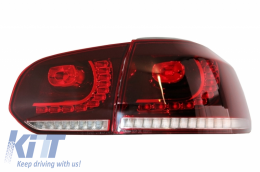 Stoßstange für VW Golf 6 VI 08-12 Auspuff rücklichter FULL LED Dynamic GTI Look-image-6049984