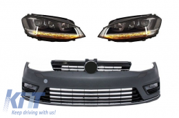 image-47-Stoßstange für VW Golf 7 13-17 R Line Look Scheinwerfer LED DRL Fließend Lichter