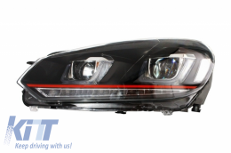 Stoßstange für VW Golf VI 6 08–13 GTI Look Scheinwerfer LED Fließendes Licht Rot GTI RHD-image-6042246