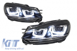 Stoßstange für VW Golf VI 6 MK6 08-13 Scheinwerfer LED Dynamic Light R20 Look PDC-image-6052104