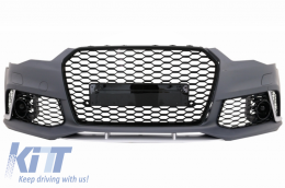 Stoßstange Luftverteiler Auspuff Endohre für Audi A6 4G Facelift 15-18 RS6 Look-image-6057051