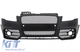 image-21-Stoßstange mit Kühlergrill für Audi A4 B7 2004-2008 RS4 Design Schwarz PDC SRA