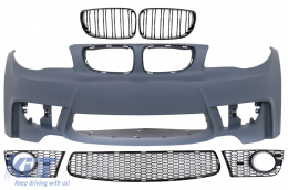 image-9-Stoßstange Nieren Gitter für BMW 1er E81 E82 E87 E88 2004-2011 1M Design Kühlergrill