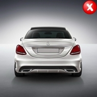 Stoßstange ohne Gitter Diffusor Tipps für Mercedes C W205 S205 14-18 C63 Look-image-6068281