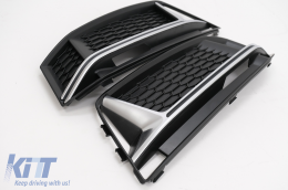 Stoßstange Seitengitter Grillseite Gitter für Audi A4 B9 S-Line 16-18 RS4 Design-image-6098496
