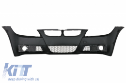 Stoßstange Spoiler Lip Nieren Gitter für BMW 3er E90 E91 04-08 Rauch Nebellichter-image-6071403