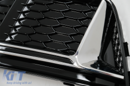 Stoßstange Untergitter Abdeckungen Seite für Audi A4 B9 16-18 RS4 Look Chrom-image-6067974