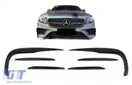image-51-Stoßstangensplitter Flossen Aero für Mercedes  W213 S213 C238 A238 Sport Line E53 16-20 glänzend schwarz