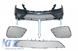 image-35-Stoßstangenunterer Mittelgitter für Mercedes S-Klasse W222 13-17 S63 Look Chrom-
