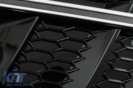 Stoßstangenuntergitter ACC Abdeckungen für Audi A4 B9 2016-2018 RS4 Look Silber-image-6067969