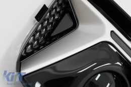 Stoßstangenuntergitter ACC Abdeckungen für Audi A4 B9 2016-2018 RS4 Look Silber-image-6067970