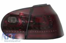 Stoßstangenverlängerung Auspuff für VW Golf V 03-08 Heckleuchten R32 Rot / Smoke-image-6046223