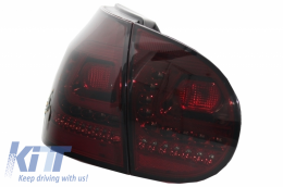 Stoßstangenverlängerung Auspuff für VW Golf V 03-08 Heckleuchten R32 Rot / Smoke-image-6046224