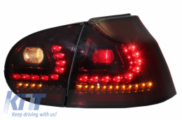 Stoßstangenverlängerung Auspuff für VW Golf V 03-08 Heckleuchten R32 Rot / Smoke-image-6046225