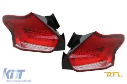 image-32-Stražnja svjetla prikladna za Ford Focus MK 3 Hatchback Facelift (2015-2018) Full LED BAR s tekućim dinamičkim sekvencijalnim svjetlima za okretanje, Crveno bijela