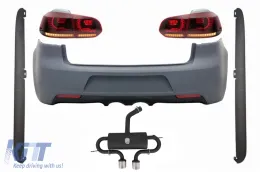 image-25-Stražnji Branik s ispušnim sustavom prikladan za VW Golf 6 VI (2008-2013) R20 Dizjan bočnih pragova i stražnjih svjetala Full LED crvena trešnja sa sekvencijalnim dinamičkim svjetlima za okretanje (LH