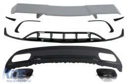 image-27-Stražnji difuzor i vrhovi Vrhovi auspuha cijevi Ispušna cijev s Peraje branika Aero sa spojlerom prtljažnika pogodan za MERCEDES A-Klasa Spojler (2015-2018) Sport Pack Potpuno crna