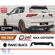 image-55-Stražnji MAX difuzor prikladan za Golf 8, piano crni ABS / 2020 nakon (R + L pojedinačni izlaz)