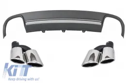 image-41-Stražnji Prednja ralica/spojler branika Difuzor zraka Savjeti ispušnog lonca prikladni za Audi A4 B8 Pre Facelift Limuzina Avant (2008-2011) S4 Dizjan