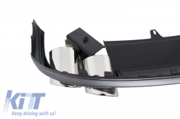 Suitable for AUDI A4 B8 Sedan Facelift (2012-up) Rear Bumper Valance Diffuser & Exhaust Tips S4 Design-image-56301