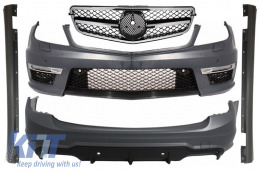 Suitable for MERCEDES C-Class W204 Facelift Body Kit T-Modell S204 Station Wagon Estate with Front Grille Sport Black Glossy & Chrome - COCBMBW204C63AV5