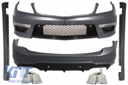 image-5-Suitable for MERCEDES C-Class W204 Facelift C63 Design Body Kit T-Modell S204 Station Wagon Estate with Exhaust Muffler Tips