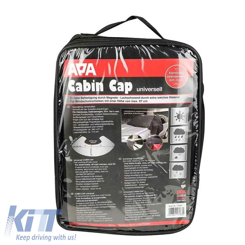 Sun Shade Cover Exterior suitable for Front Windshield with Magnets suitable for Jeep & Van APA 340 x 97 cm